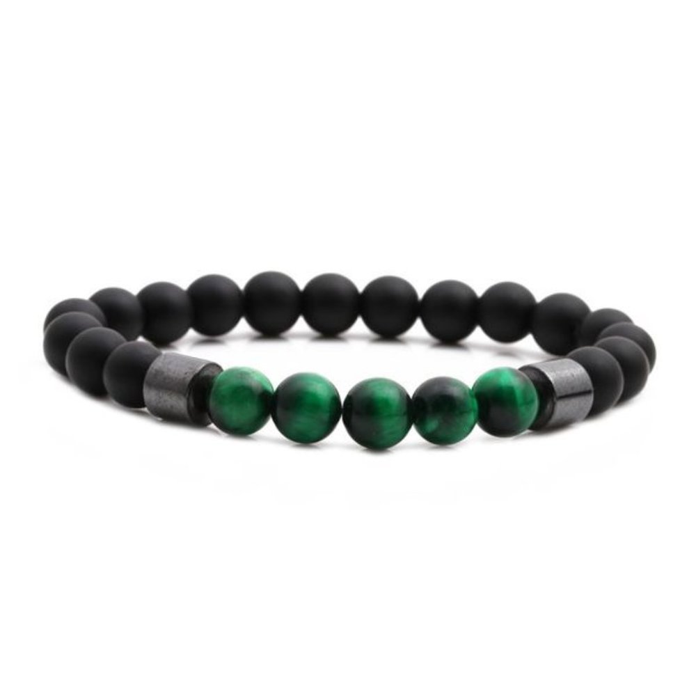 Tigers Eye Frosted Stone Beaded Bracelet
